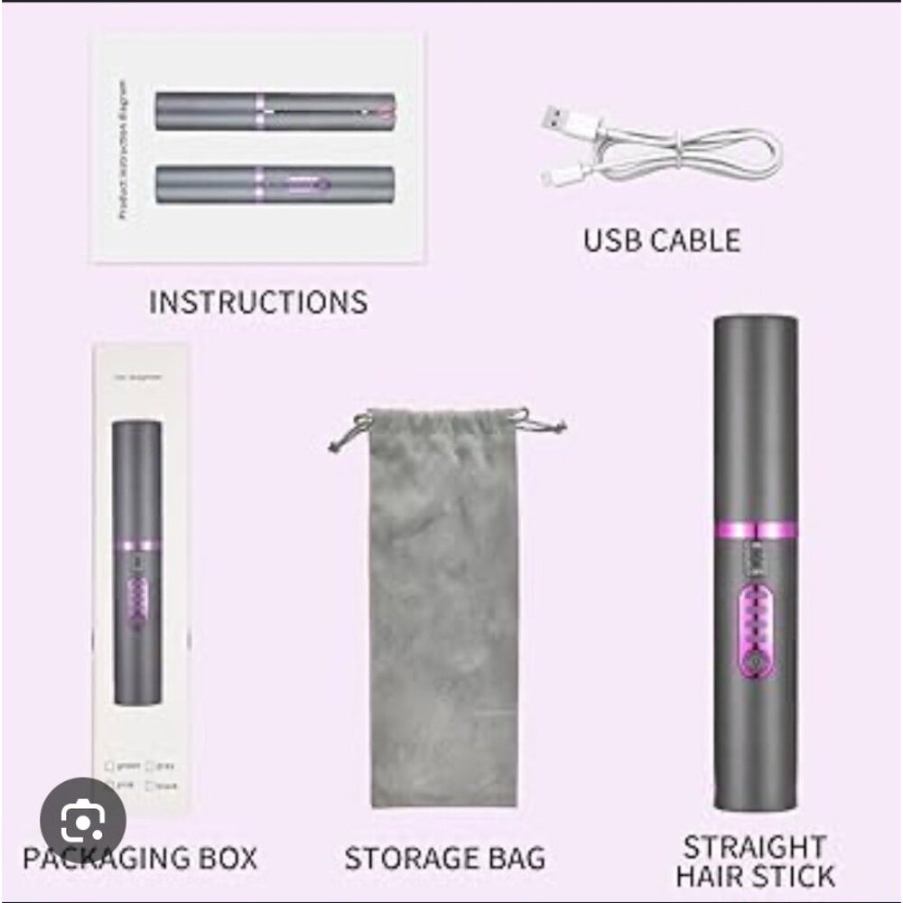 Cordless Rose Gold Hair Straightener Pink Rechargeable with Bag Cord & Manual 9” - Picture 4 of 4